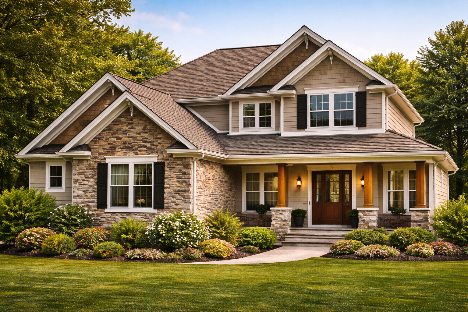 two story home with architectural asphalt shingle roof
