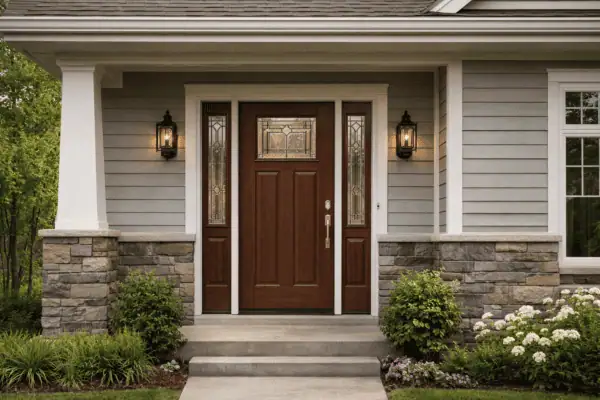 Exterior doors Pine Bluff AR home with ProVia fiberglass entry door installed by SunTek Exteriors